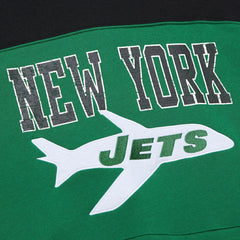 New York Jets Off Field Vintage Logo Short Sleeve Pullover Hoodie Kelly Green - Mitchell & Ness