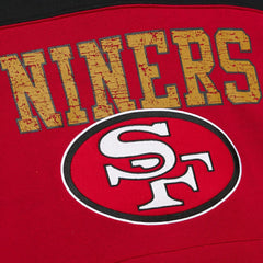 San Francisco 49ers Off Field Vintage Logo Short Sleeve Pullover Hoodie Scarlet - Mitchell & Ness