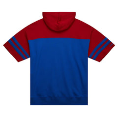 Buffalo Bills Off Field Vintage Logo Short Sleeve Pullover Hoodie Royal - Mitchell & Ness