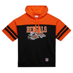 Cincinnati Bengals Off Field Vintage Logo Short Sleeve Pullover Hoodie Black - Mitchell & Ness