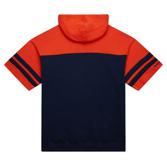 Chicago Bears Off Field Vintage Logo Short Sleeve Pullover Hoodie Navy - Mitchell & Ness