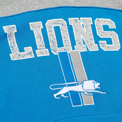 Detroit Lions Off Field Vintage Logo Short Sleeve Pullover Hoodie Blue - Mitchell & Ness