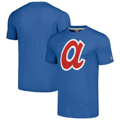 Atlanta Braves Homage Cooperstown Collection Hand-Drawn Logo Tri-Blend T-Shirt On Sale