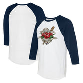 Houston Astros Tiny Turnip Unisex American Traditional Rose 3/4-Sleeve Raglan T-Shirt discount