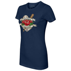 Houston Astros Tiny Turnip Women's American Traditional Rose T-Shirt Lifestyle