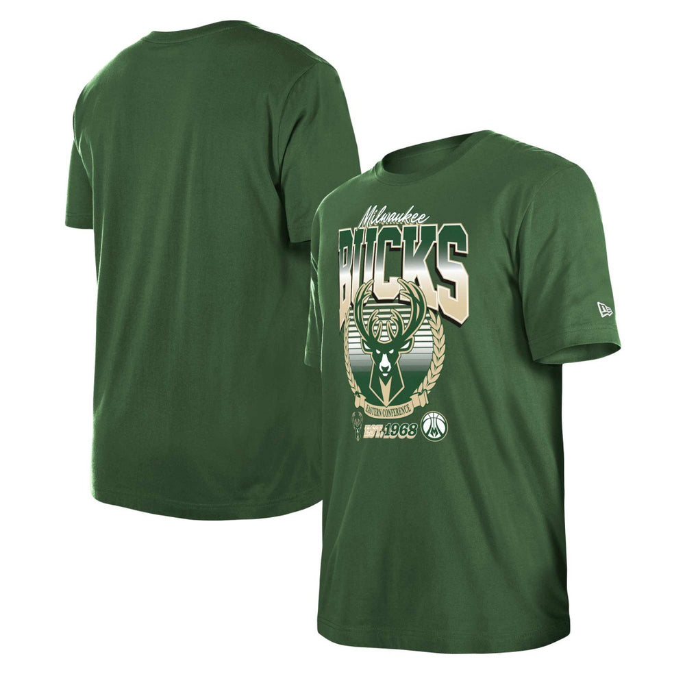 New Era - Milwaukee Bucks Unisex Summer Classics T-Shirt - Hunter Green