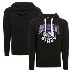 NBA - Sacramento Kings Sportiqe Unisex Olsen Super Soft Tri-Blend Raglan Pullover Hoodie - Black