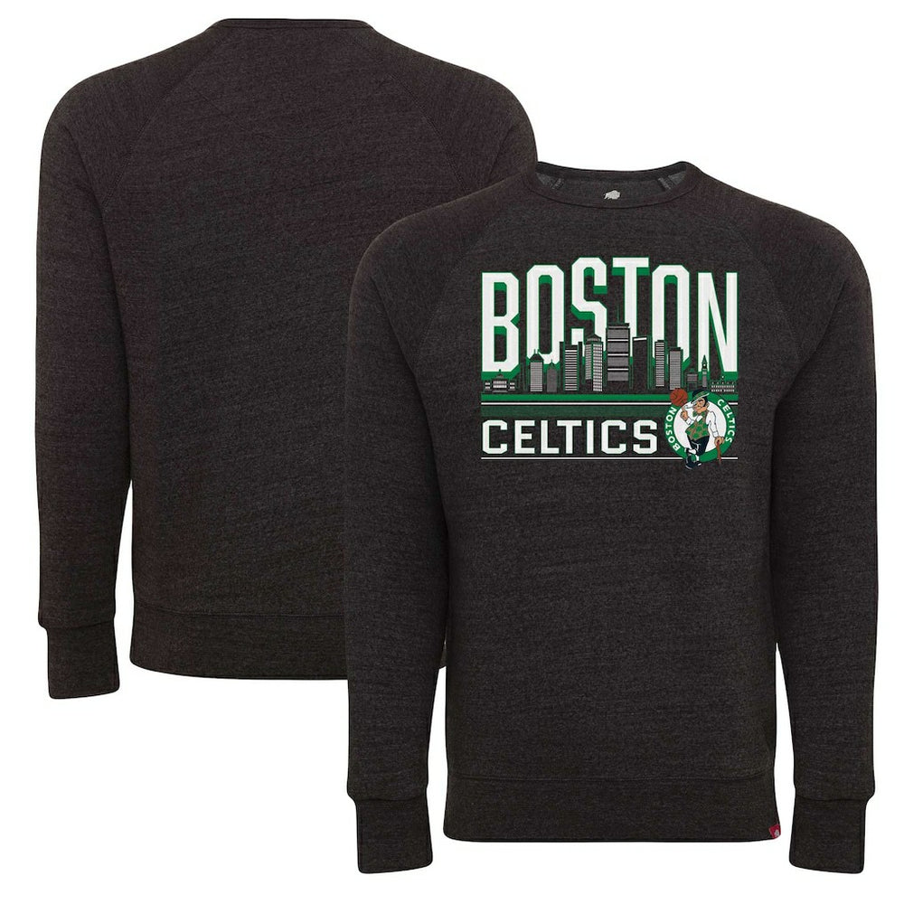 NBA - Boston Celtics Sportiqe Unisex Harmon Super Soft Tri-Blend Raglan Pullover Sweatshirt - Heather Black