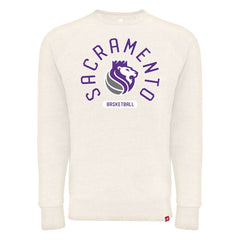 NBA - Sacramento Kings Sportiqe Unisex Harmon Super Soft Tri-Blend Raglan Pullover Sweatshirt - Cream