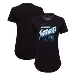 NBA - Minnesota Timberwolves Sportiqe Women's Phoebe Super Soft Tri-Blend T-Shirt - Black