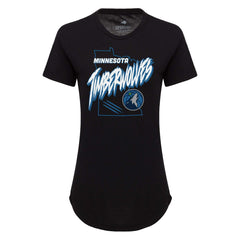 NBA - Minnesota Timberwolves Sportiqe Women's Phoebe Super Soft Tri-Blend T-Shirt - Black
