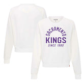 NBA - Sacramento Kings Sportiqe Women's Ashlyn Super Soft Raglan Pullover Sweatshirt - White