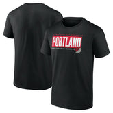 NBA - Portland Trail Blazers Blocked Out T-Shirt - Black
