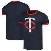 Minnesota Twins Majestic Threads Ringer Tri-Blend T-Shirt Clearance