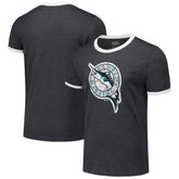Florida Marlins Majestic Threads Ringer Tri-Blend T-Shirt On Sale
