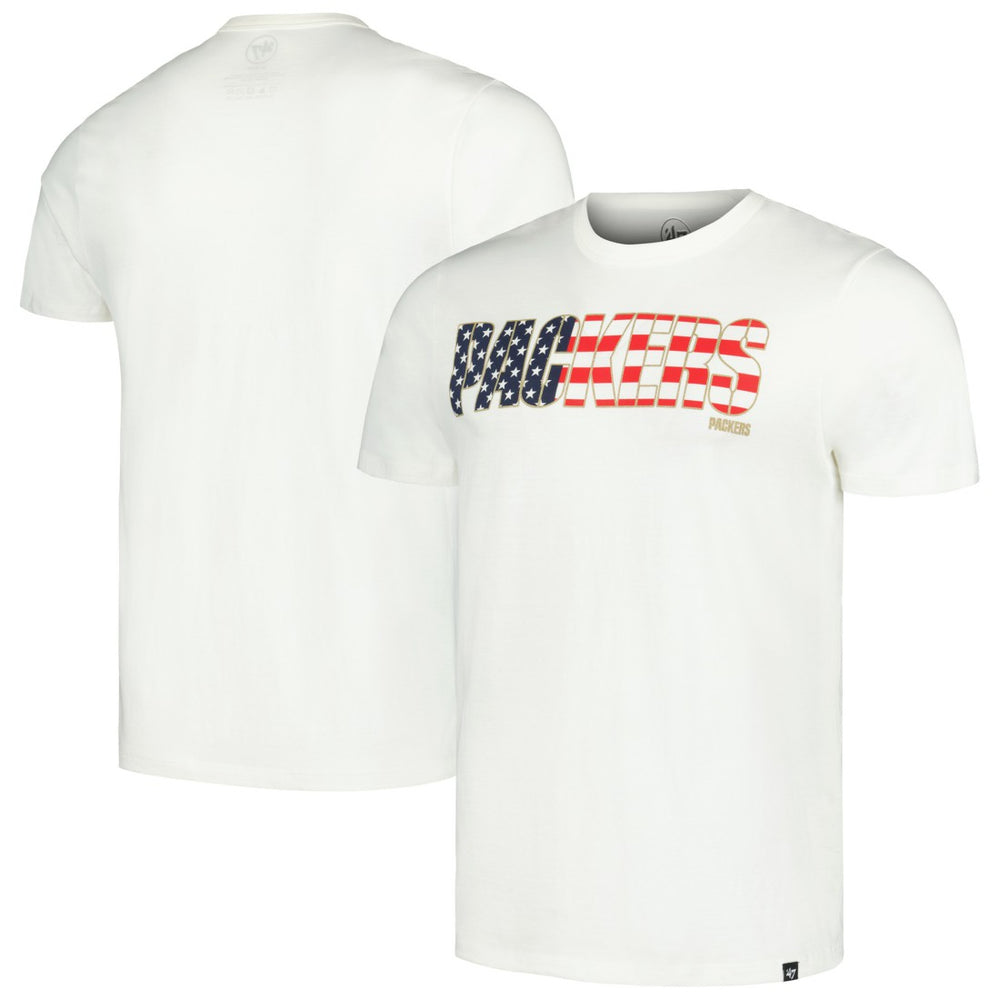Green Bay Packers '47 Flag Script Franklin T-Shirt White - 47 brand