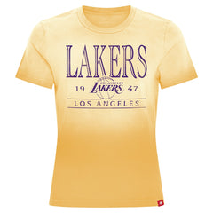 NBA - Los Angeles Lakers Sportiqe Women's Arcadia Sun-Dipped T-Shirt - Gold