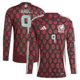 Adidas Raul Jimenez Mexico National Team 2024 Home Replica Player Long Sleeve Jerseys - Burgundy