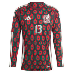 Adidas Guillermo Ochoa Mexico National Team 2024 Home Replica Player Long Sleeve Jerseys - Burgundy