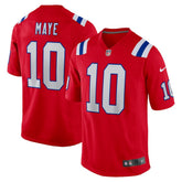 Drake Maye New England Patriots Player Game Jersey Red - Nike