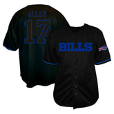 Josh Allen Buffalo Bills Big & Tall Baseball Button-Up Shirt Black - Fanatics