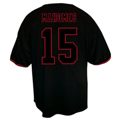 Patrick Mahomes Kansas City Chiefs Big & Tall Baseball Button-Up Shirt Black - Fanatics