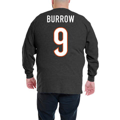 Joe Burrow Cincinnati Bengals Big & Tall Thermal Waffle Long Sleeve T-Shirt Black - Fanatics