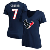 C.J. Stroud Houston Texans Women's Plus Size Fair Catch Name & Number Scoop Neck T-Shirt Navy - NFL