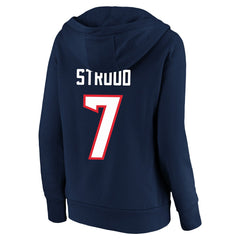 C.J. Stroud Houston Texans Women's Plus Size Player Name & Number V-Neck Pullover Hoodie Navy - Fanatics