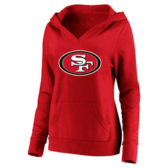 Christian McCaffrey San Francisco 49ers Women's Plus Size Player Name & Number V-Neck Pullover Hoodie Scarlet - Fanatics