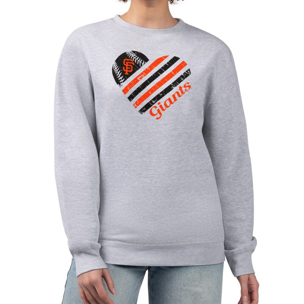 San Francisco Giants G-III 4Her by Carl Banks Women's Heart Logo Fleece Pullover Sweatshirt Lifestyle
