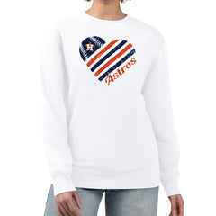 Houston Astros G-III 4Her by Carl Banks Women's Heart Logo Fleece Pullover Sweatshirt Near Me