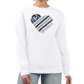 New York Yankees G-III 4Her by Carl Banks Women's Heart Logo Fleece Pullover Sweatshirt Lifestyle