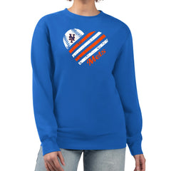 New York Mets G-III 4Her by Carl Banks Women's Heart Logo Fleece Pullover Sweatshirt Online