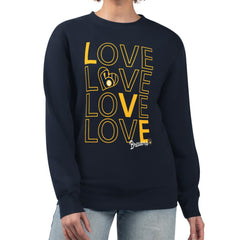 Milwaukee Brewers G-III 4Her by Carl Banks Women's Love Team Logo Fleece Pullover Sweatshirt discount