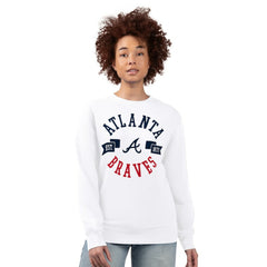 Atlanta Braves G-III 4Her by Carl Banks Women's Team Logo Fleece Pullover Sweatshirt Clearance