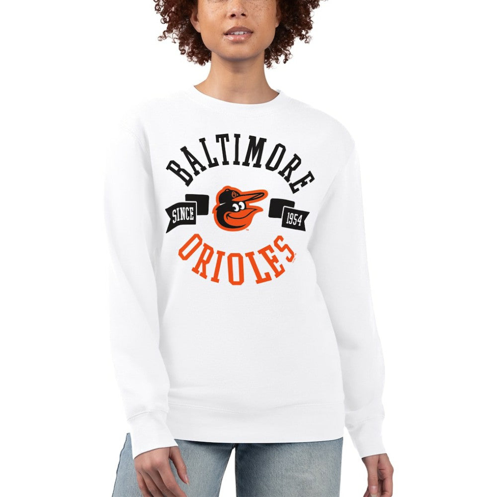 Baltimore Orioles G-III 4Her by Carl Banks Women's Team Logo Fleece Pullover Sweatshirt On Sale