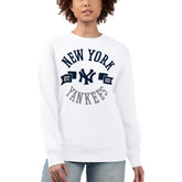 New York Yankees G-III 4Her by Carl Banks Women's Team Logo Fleece Pullover Sweatshirt On Sale