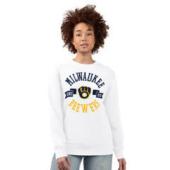 Milwaukee Brewers G-III 4Her by Carl Banks Women's Team Logo Fleece Pullover Sweatshirt On Sale