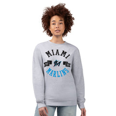 Miami Marlins G-III 4Her by Carl Banks Women's Team Logo Fleece Pullover Sweatshirt for sale