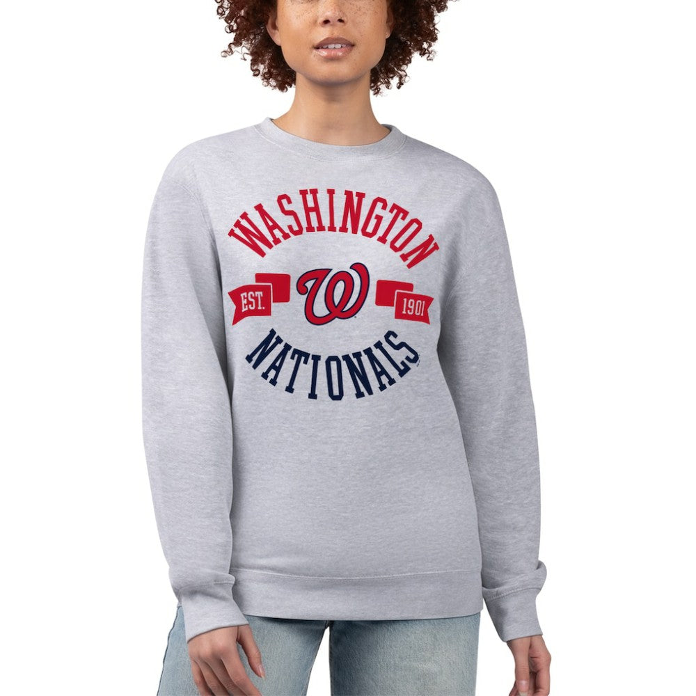 Washington Nationals G-III 4Her by Carl Banks Women's Team Logo Fleece Pullover Sweatshirt Clearance