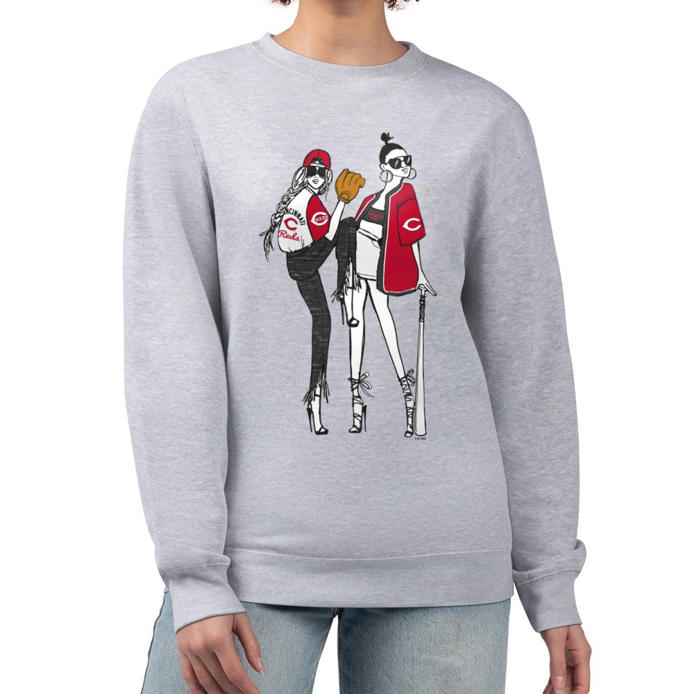 Cincinnati Reds G-III 4Her by Carl Banks Women's Baseball Girls Fleece Pullover Sweatshirt On Sale