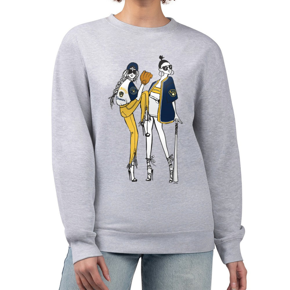 Milwaukee Brewers G-III 4Her by Carl Banks Women's Baseball Girls Fleece Pullover Sweatshirt for sale