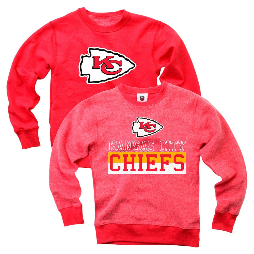 Kansas City Chiefs Wes & Willy Youth Reversible Fleece Pullover Sweatshirt Red - NFL