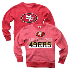San Francisco 49ers Wes & Willy Youth Reversible Fleece Pullover Sweatshirt Scarlet - NFL
