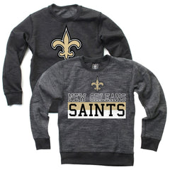 New Orleans Saints Wes & Willy Youth Reversible Fleece Pullover Sweatshirt Black - NFL