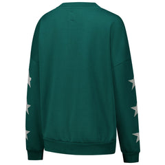 Green Bay Packers Gameday Couture Women's Rhinestone Star Sleeve Settle the Score Oversized Pullover Sweatshirt Green - NFL