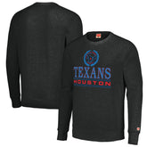 Houston Texans Homage Unisex Color Rush Crest Tri-Blend Pullover Sweatshirt Charcoal - NFL