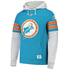 Miami Dolphins '47 Throwback Double Header Blitz Cornerback Hoodie Aqua - 47 brand
