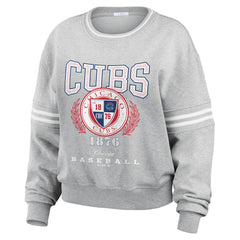 Chicago Cubs WEAR by Erin Andrews Women's Domestic Crest Pullover Sweatshirt Online